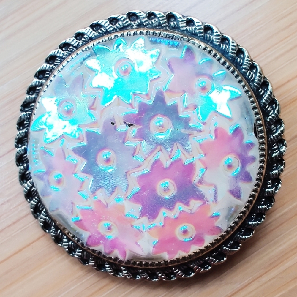 Vintage West Germany Pearlized Star Scarf Brooch - Picture 5 of 5